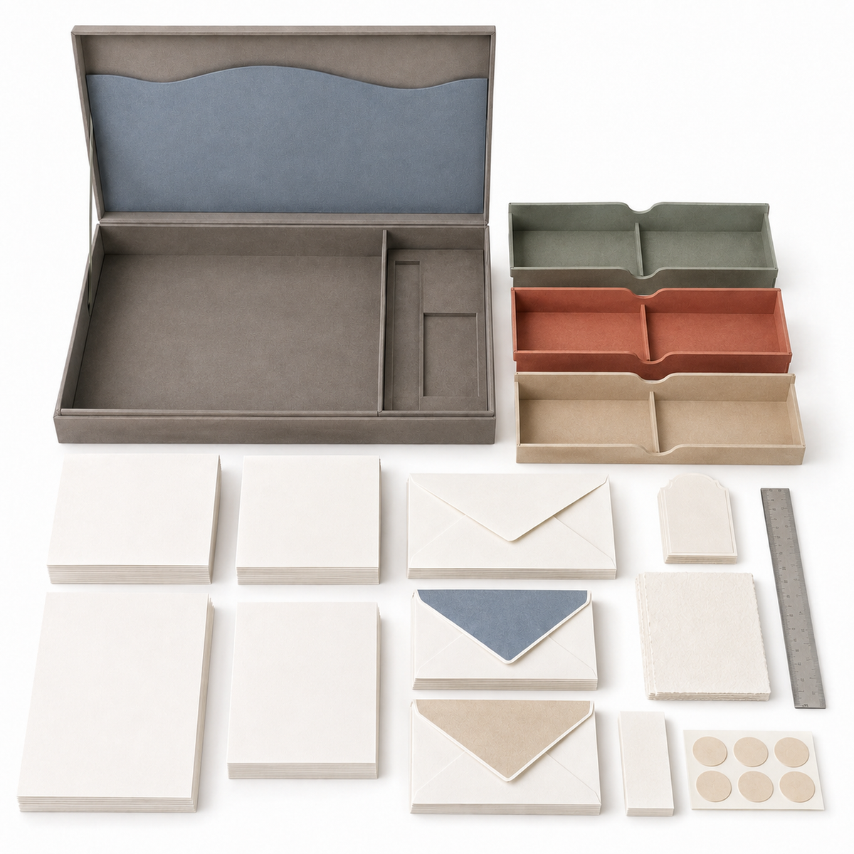 Premium Cotton-Paper Correspondence Writing Chest, 120-Piece Set