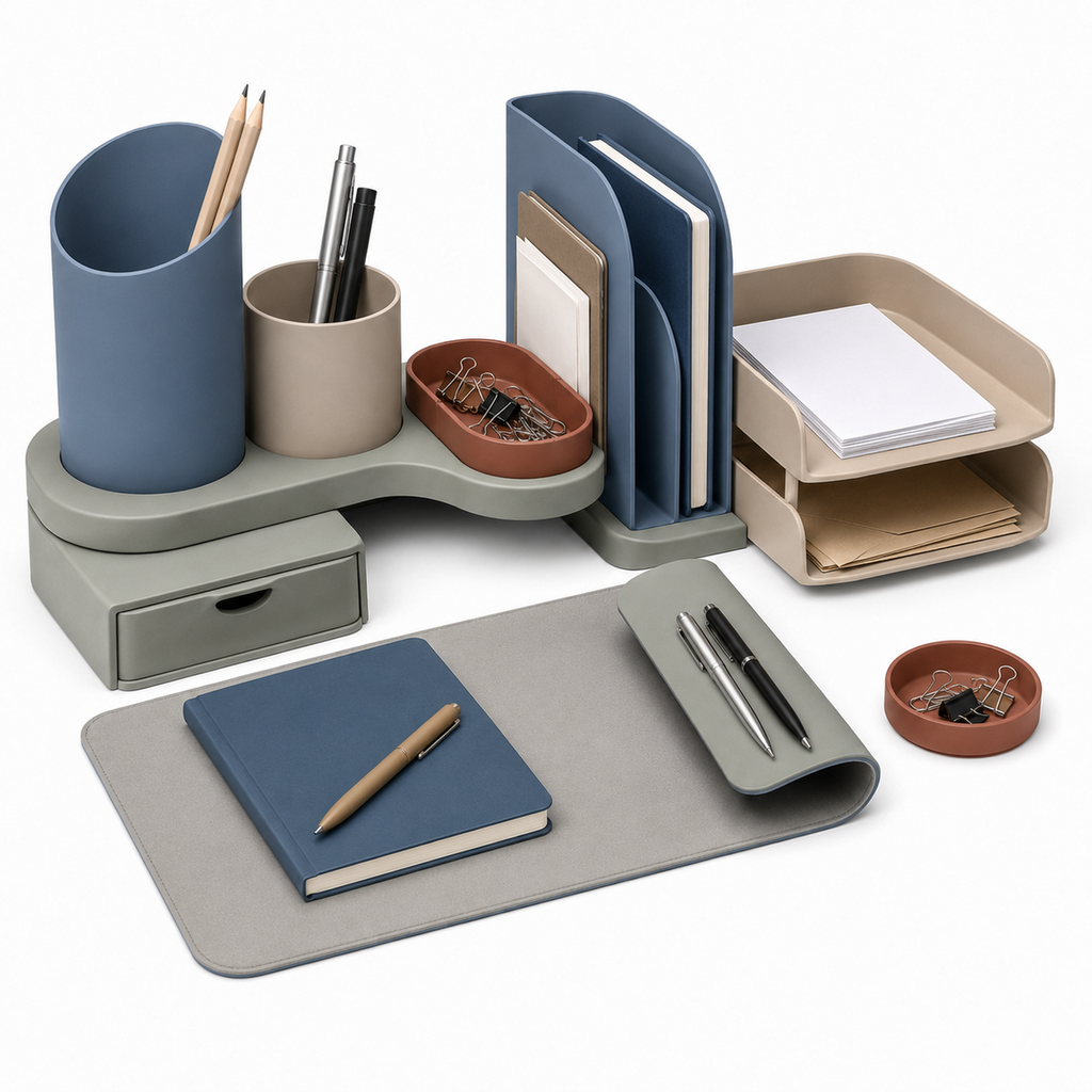 Modular Executive Desk Organization Suite, 9-Piece System