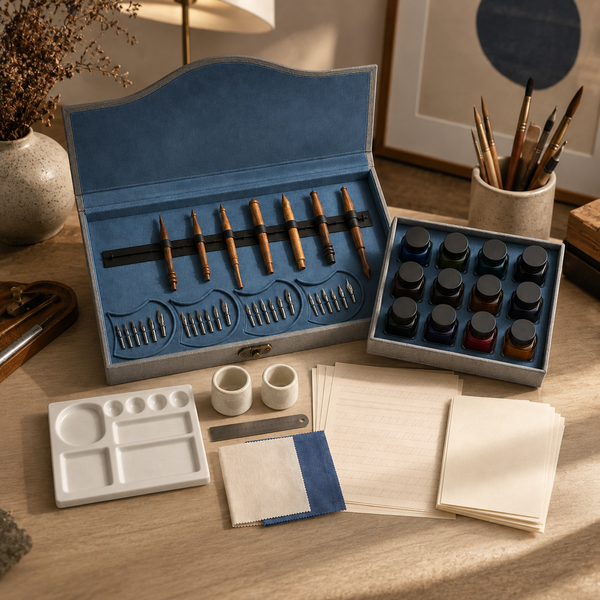 Professional Calligraphy and Lettering Workshop Set with Storage Case